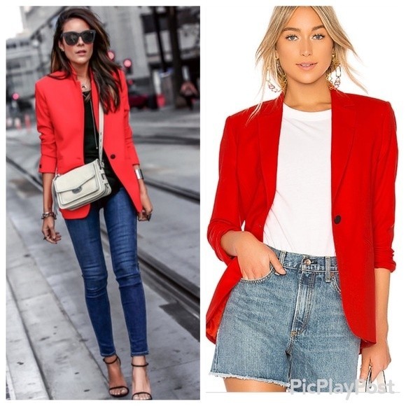 rag & bone Jackets & Blazers - Rag & Bone Ridley Notched Lapel Blazer in Red